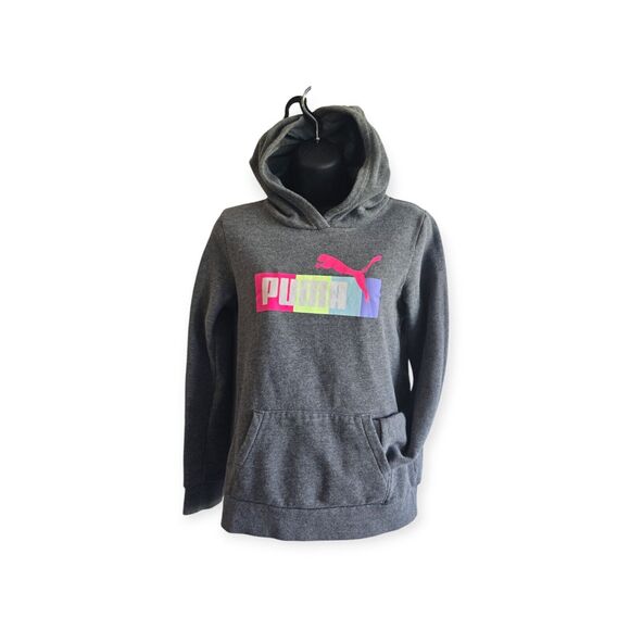 Puma Youth Girl's Hoodie Sweatshirt size Large 14/16 Glitter Graphic Hand Warmer - Picture 1 of 5